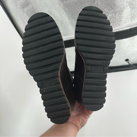 Ugg Pax Wedge Boot Stout Size 7.5 Womens Winter Fall Boot Brown Leather - Picture 3 of 6